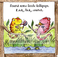 Two Lucky Lizards found some lollipops